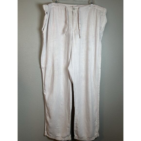 Ocean & Coast Womens‎ 100% Linen Pants Beige Straight XLarge Beach XL - Picture 3 of 10